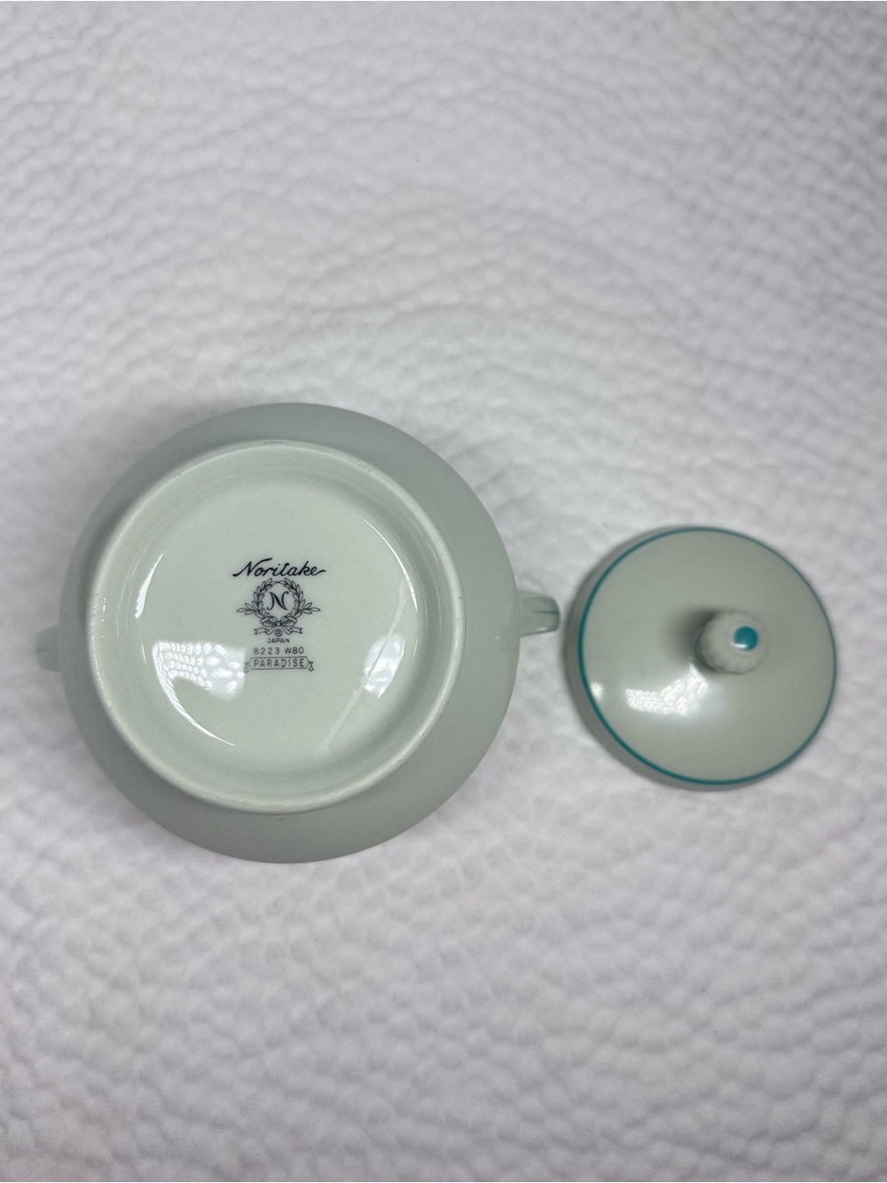 Vintage Noritake Paradise Green 8223 Tea Set Cups Sugar Creamer Japan - Picture 10 of 13